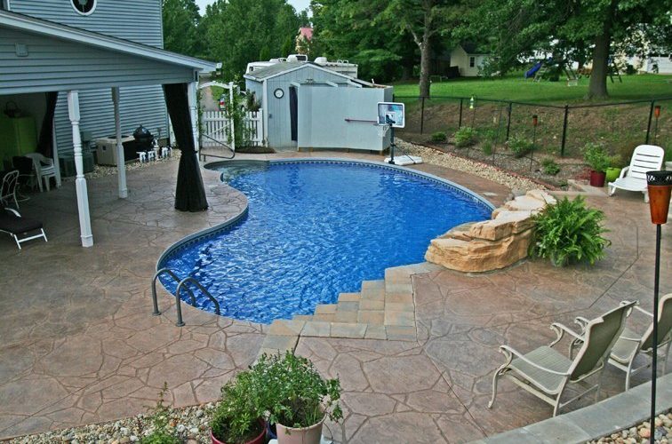 This Is A Picture Of A Custom Kidney Inground Pool Installed By Julianos
