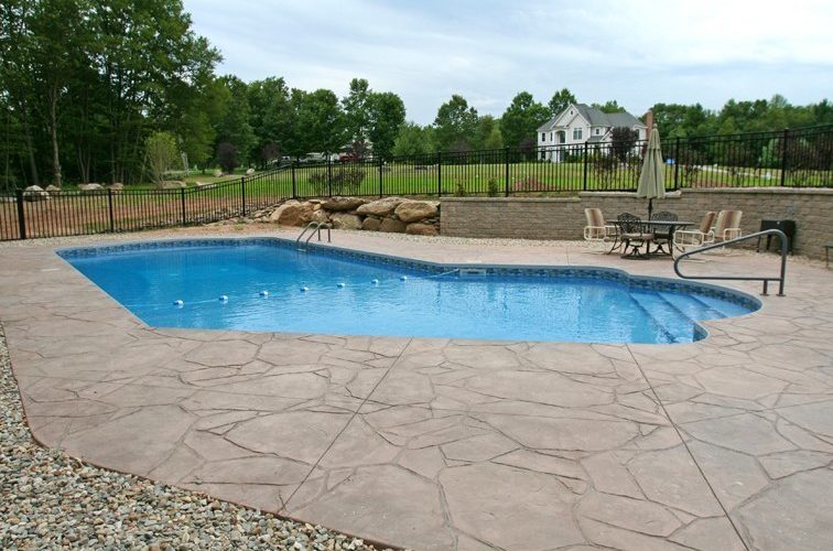This Is A Picture Of A Custom Lazy L Inground Pool Installed By Julianos