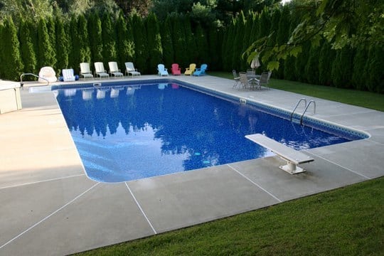 This Is A Photo Of A Custom Rectangular Inground Swimming Pool.ground Pool
