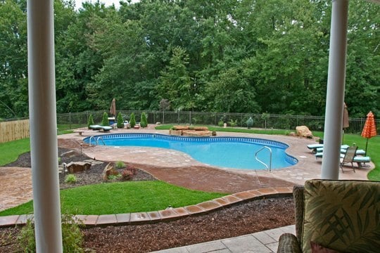 This Is A Picture Of A Custom Lagoon Inground Pool Installed By Julianos In Suffield, CT