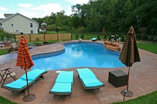 This Is A Picture Of A Custom Lagoon Inground Pool Installed By Julianos In Suffield, CT
