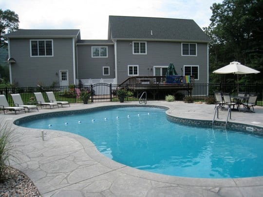 This Is A Picture Of A Custom Lagoon Inground Pool Installed By Julianos In Southington, CT