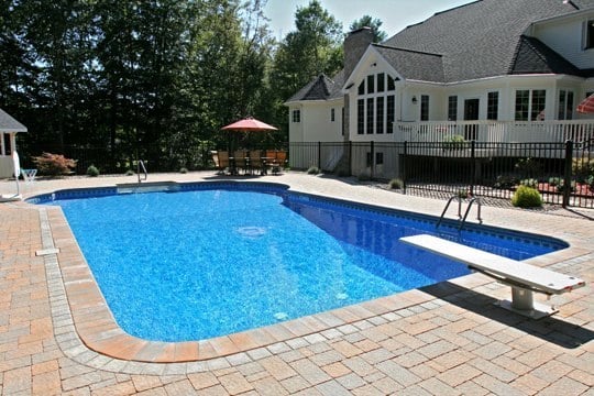 Custom Pool Installed By Juliano's With Diving Board