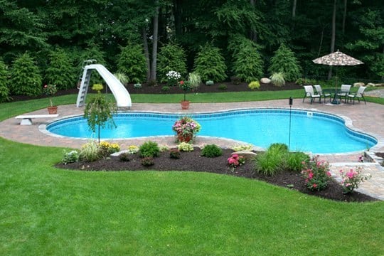 This Is A Picture Of A Custom Lagoon Inground Pool Installed By Julianos In Tolland, CT