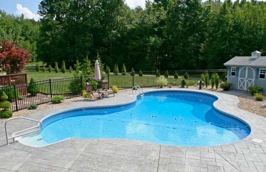 This Is A Picture Of A Custom Lagoon Inground Pool Installed By Julianos In Tolland, CT