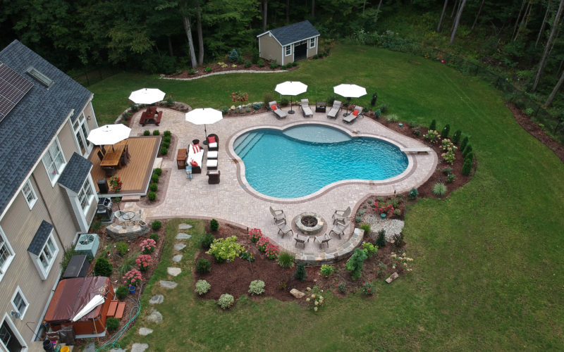 This Is A Birds Eye View Photo Of A Custom Inground Pool Installed By Julianos