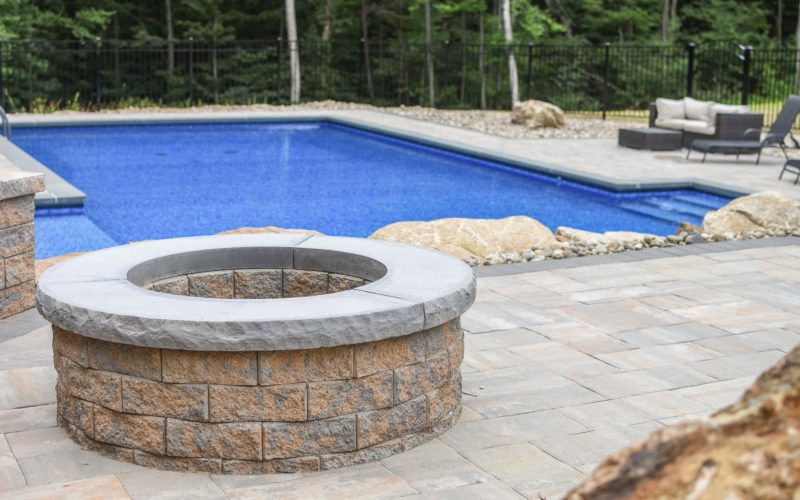 This Is A Photo Of A Custom Inground Pool With Fire Place Installed By Julianos