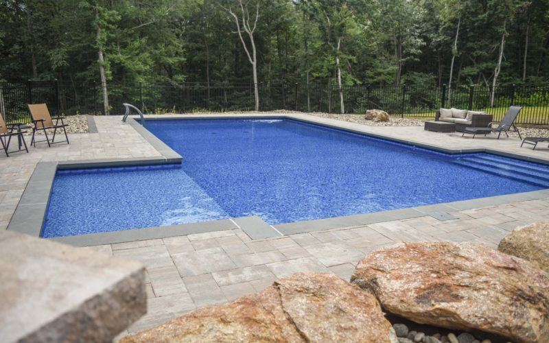 This Is A Photo Of A Custom L- Shaped Inground Pool Installed By Julianos