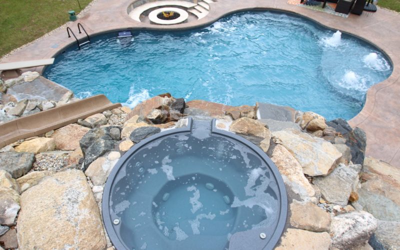 This Is A Photo Of A Custom Inground Pool And Hot Tub Installed By Julianos