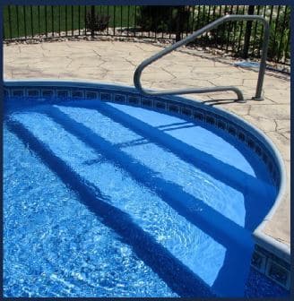 this is a photo of inground pool stairs