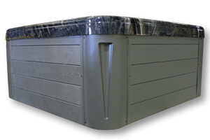 This is a photo of a hot tub with a gray base