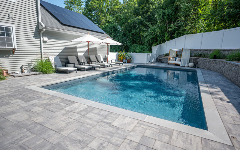 Rectangular Inground Pool Constructed By Juliano's Pools In Bristol CT
