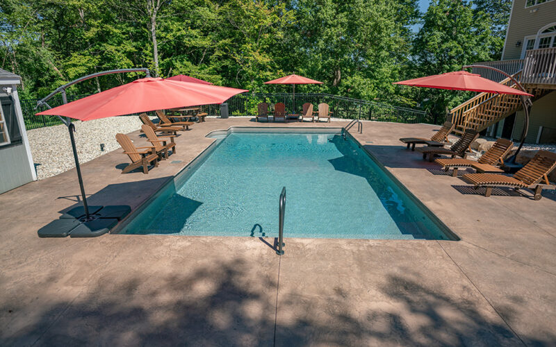 Inground Rectangular Pool Constructed By Juliano's Pools In Rocky Hill, CT