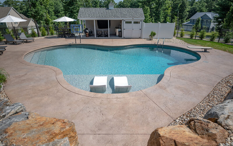Custom Lagoon Swimming Pool Contracted By Juliano's Pools In Wilbraham, MA