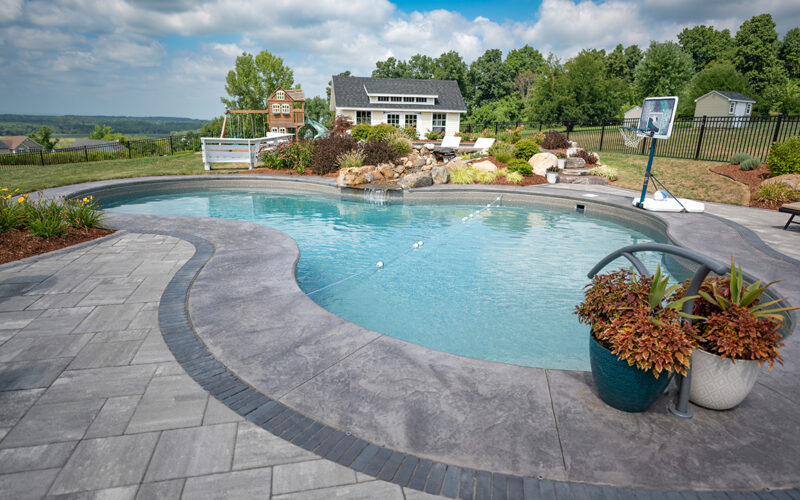 Custom Inground Mountain Pond Pool Constructed By Juliano's Pools In Ellington, CT