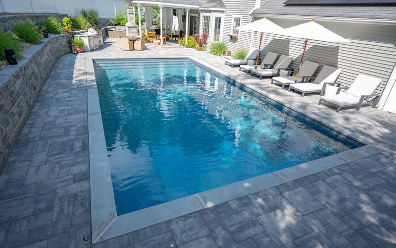 Rectangular Inground Pool Constructed By Juliano's Pools In Bristol CT