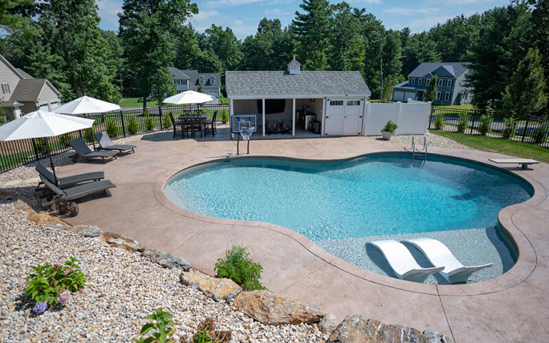 Custom Lagoon Swimming Pool Contracted By Juliano's Pools In Wilbraham, MA
